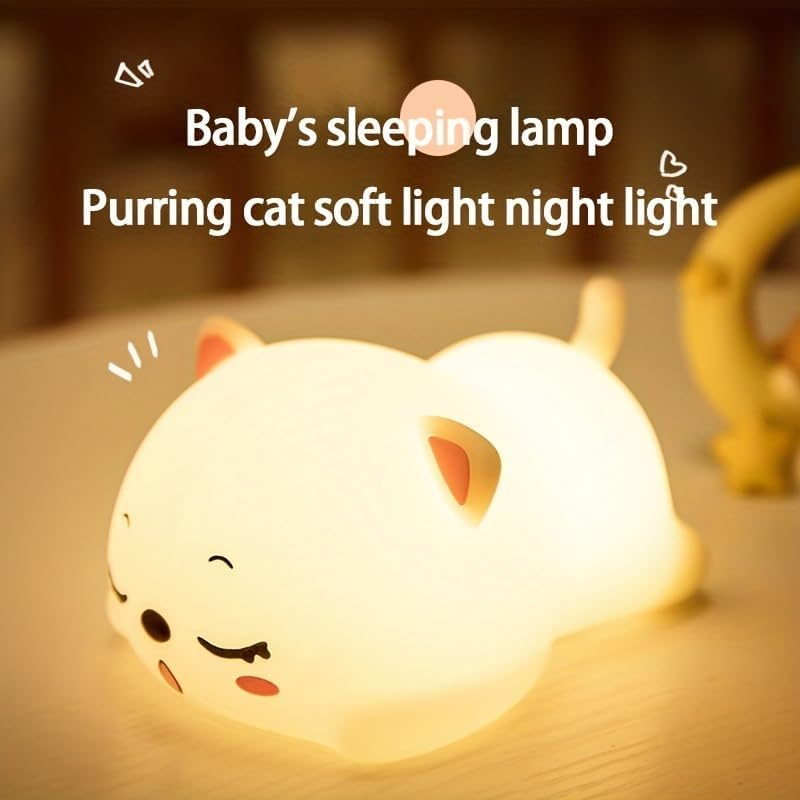 Silicon Snoring Cat Night Light Night Lamp