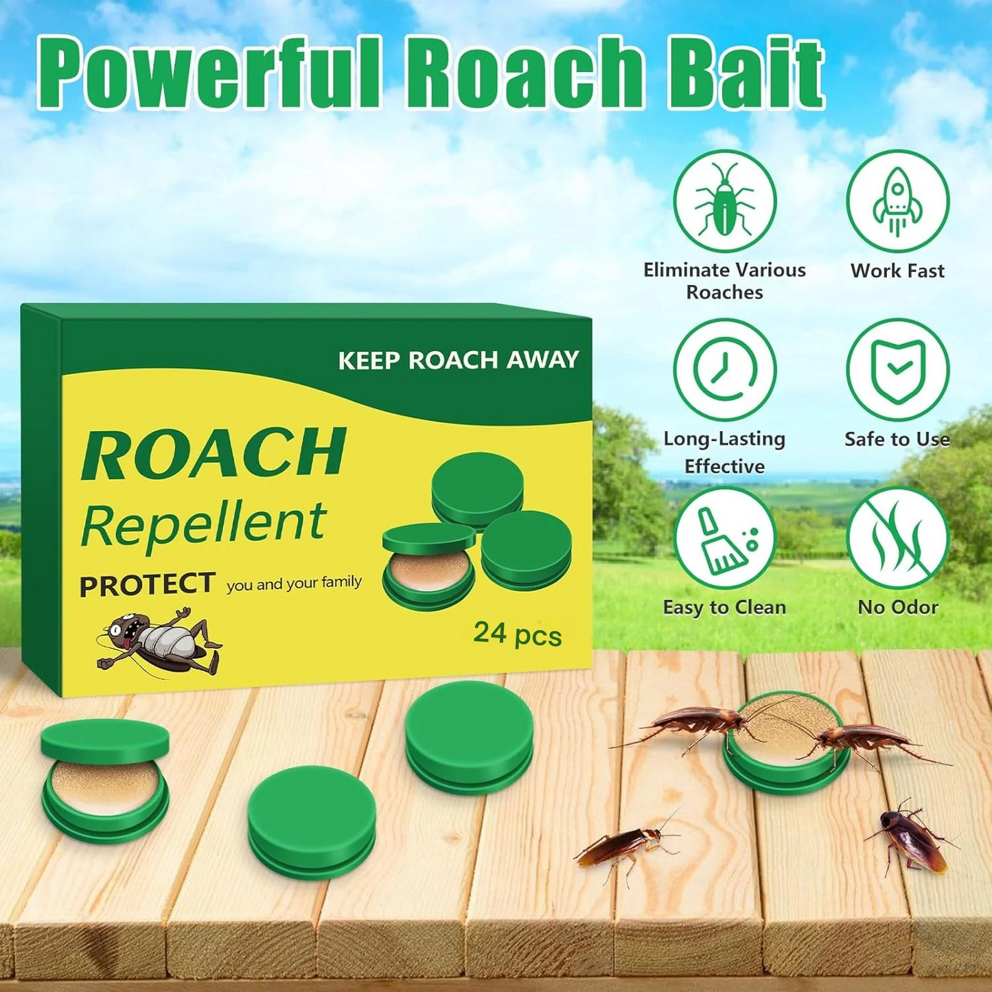 RoachShield Natural Gel β Safe & Powerful Cockroach Killer for Kitchens, Bathrooms & Cabinets