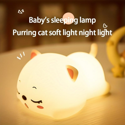 Silicon Snoring Cat Night Light Night Lamp