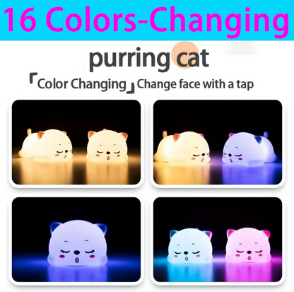 Silicon Snoring Cat Night Light Night Lamp