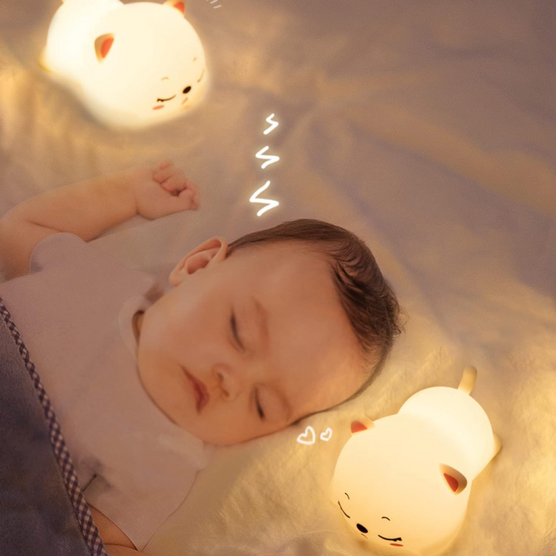 Silicon Snoring Cat Night Light Night Lamp